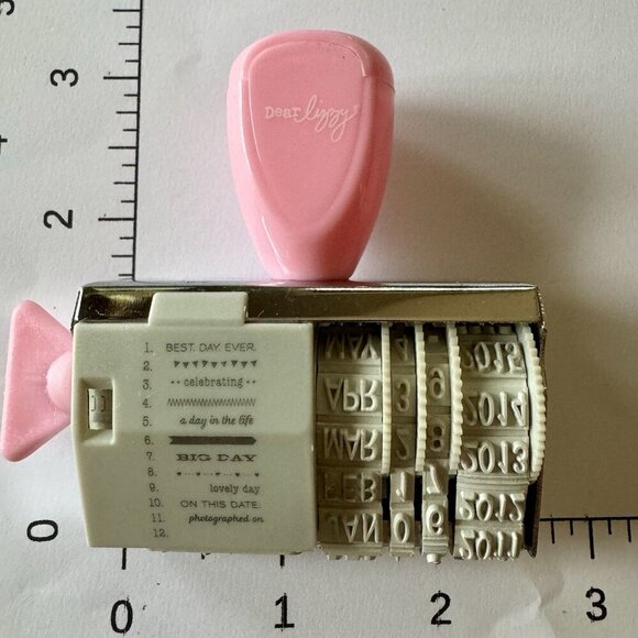 Rotary Stamper Dear lizzy Amy Tangerine Studio Calico WP PHRASES & DATE - Picture 7 of 12